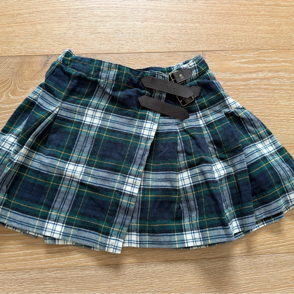 Ralph Lauren • Plaid Pleated Cotton Twill Skirt